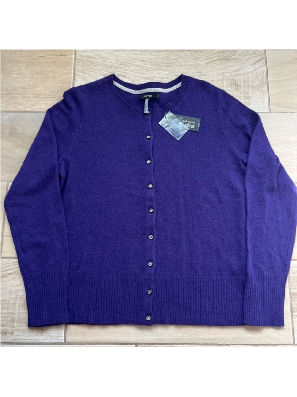 Apt. 9 🆕 100% Cashmere Cardigan Womens Large Button Front Academia Classic Prep